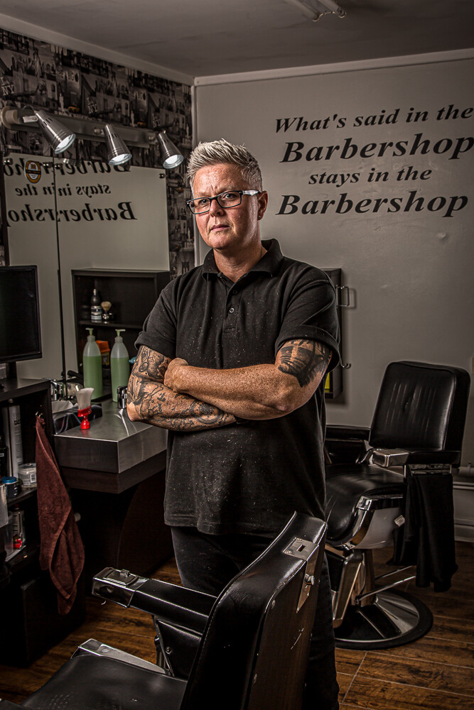 MD8C2861 
 Keywords: Editorial portrait photographer cardiff, barber, barber shop, barbers chair, characters, editorial photography, haircuts, occupations, salon, scissprs, trimmers, vale of glamorgan, © 2019 paulhindmarshphotography.com