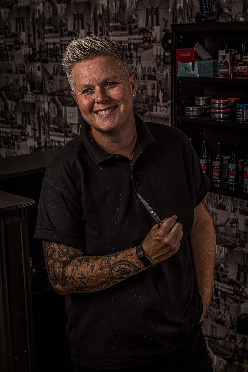 MD8C2946 
 Keywords: Editorial portrait photographer cardiff, barber, barber shop, barbers chair, characters, editorial photography, haircuts, occupations, salon, scissprs, trimmers, vale of glamorgan, © 2019 paulhindmarshphotography.com