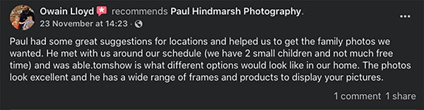 REVIEW-25 
 Keywords: Customer Google Review For Paul Hindmarsh Photography, photographers cardiff, family photographers cardiff, family portraits cardiff
