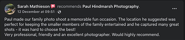 REVIEW-23 
 Keywords: Customer Google Review For Paul Hindmarsh Photography, photographers cardiff, family photographers cardiff, family portraits cardiff